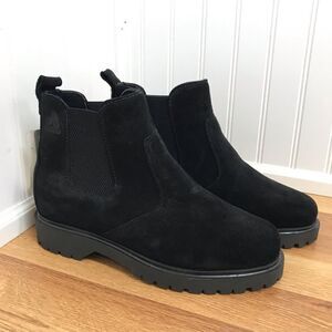 ANFIBIO Waterproof Black Suede Chelsea Ankle Boot Bootie Size 9.5 Wide New